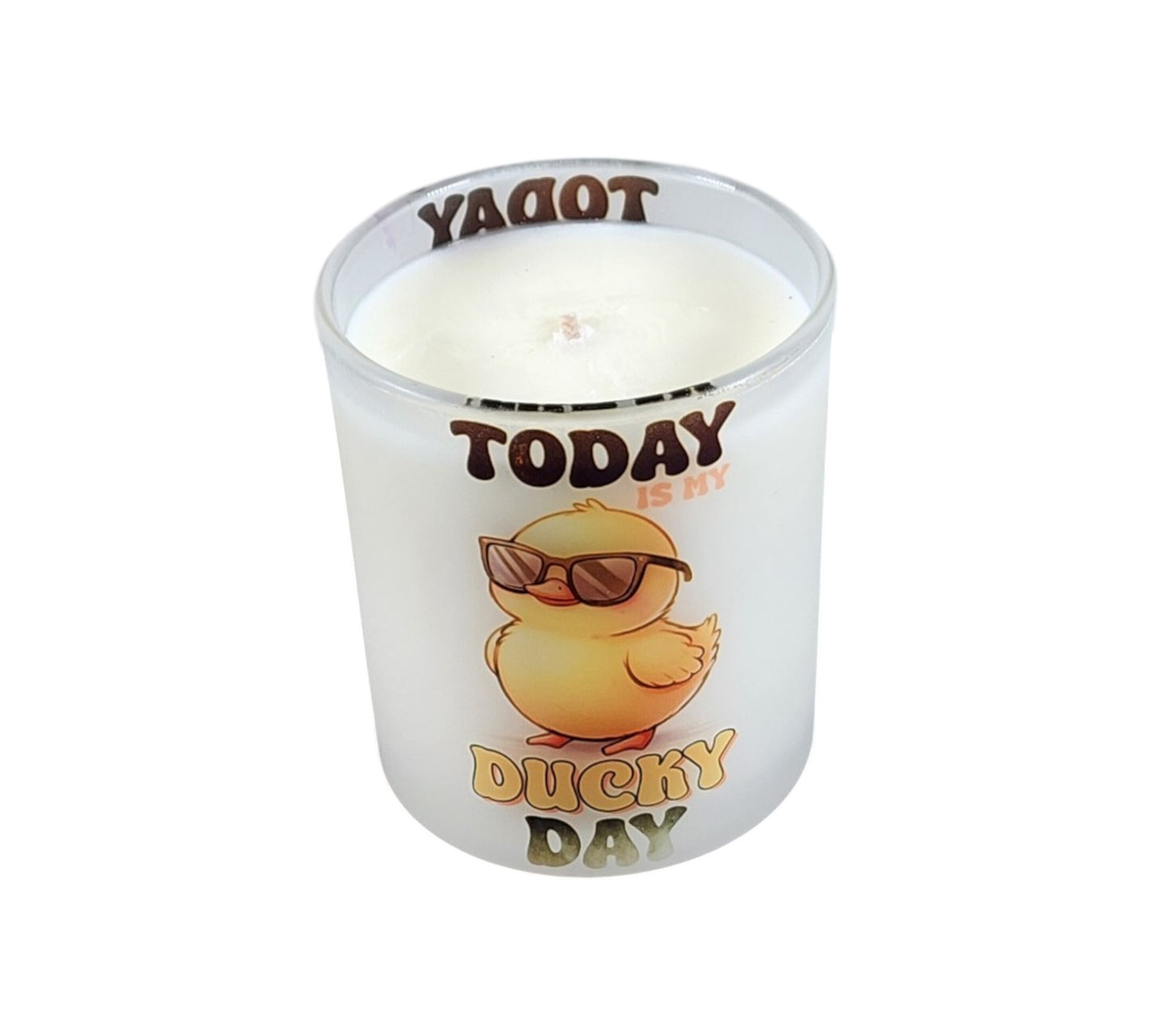 Today is My Ducky Day | Mahogany Teakwood Type Soy Candle | 8 oz | Sublimated Glass Jar | Jenire Designs