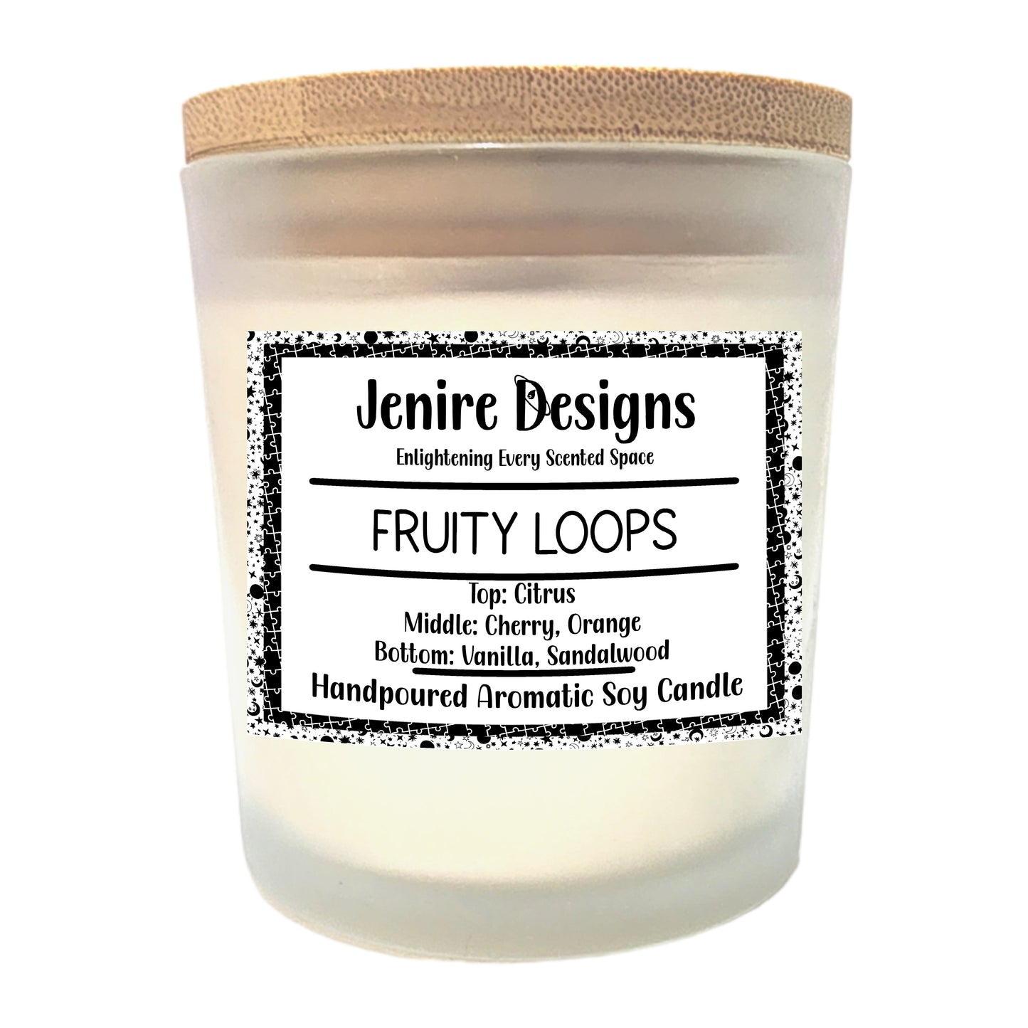 Fruity Loops Soy Candle (8 oz) – Bright Fruity Cereal Tangy Citrus, Cherry & Creamy Vanilla Nostalgia with Crackling Wood Wick