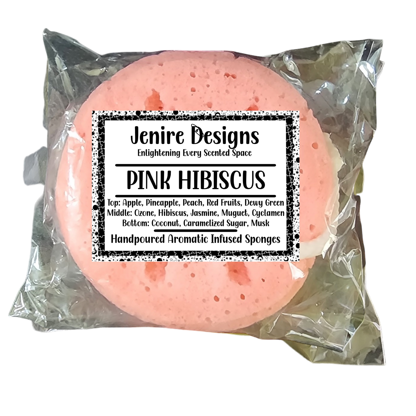 Indulge in a luxurious bath experience with Pink Hibiscus Infused 6 oz Body Bath Soap Sponge. Enhance your senses with top notes of apple and pineapple, a juicy middle of hibiscus and cyclamen, and a luscious base of coconut and caramelized sugar. Feel refreshed with hints of peach, red fruits, and ozone, while the dewy green and jasmine notes whisk you away to a serene paradise.
Elevate your bathing experience to a whole new level!
Due to amount of vanilla in fragrance oil sponge color maybe off