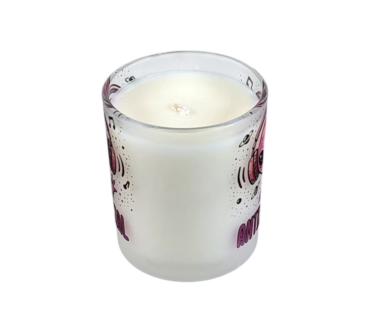 Antisocial | Firecracker Ice Pop Type Scent | Soy Candle | 8 oz | Sublimated Glass Jar | Jenire Designs