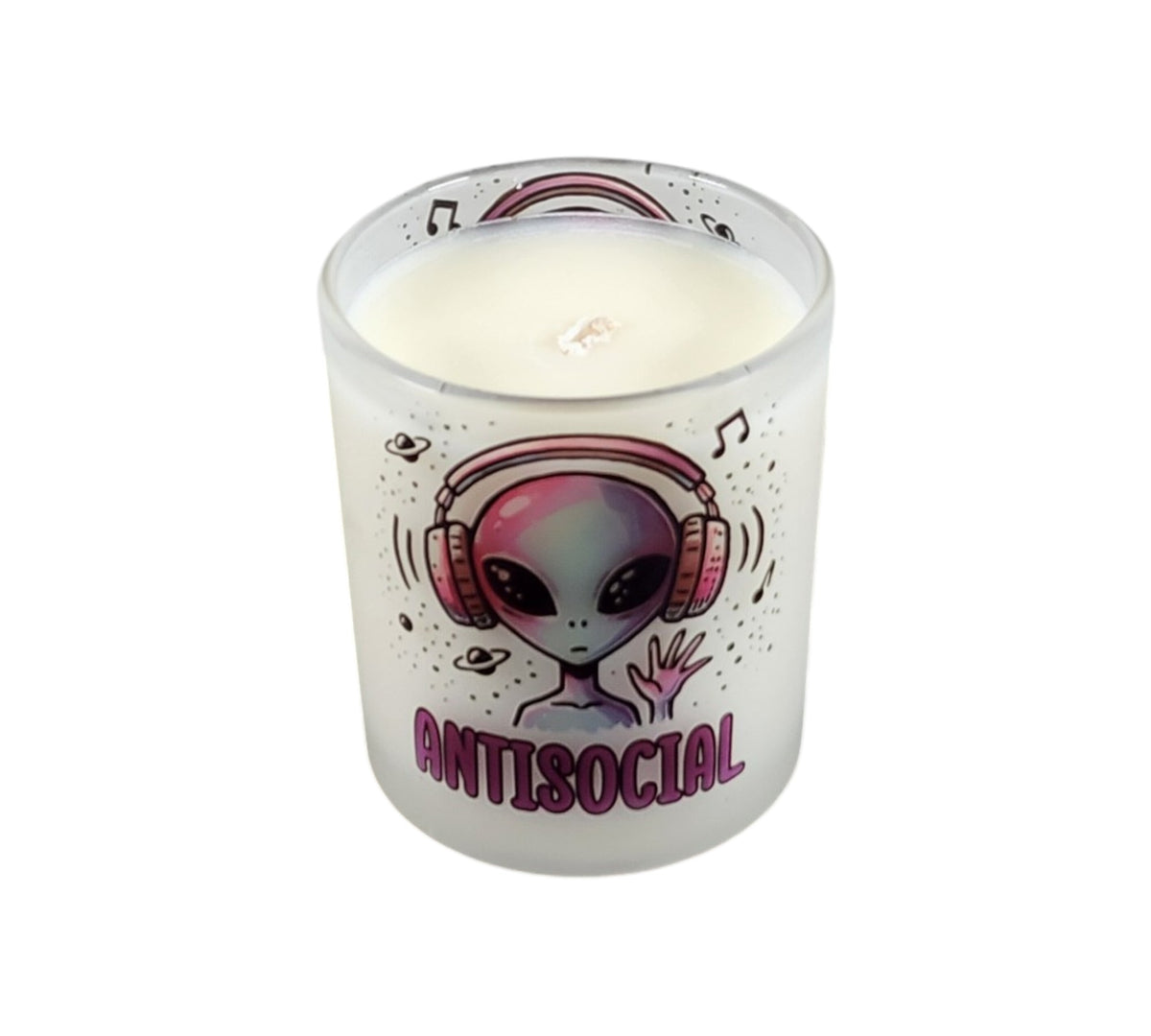 Antisocial | Firecracker Ice Pop Type Scent | Soy Candle | 8 oz | Sublimated Glass Jar | Jenire Designs