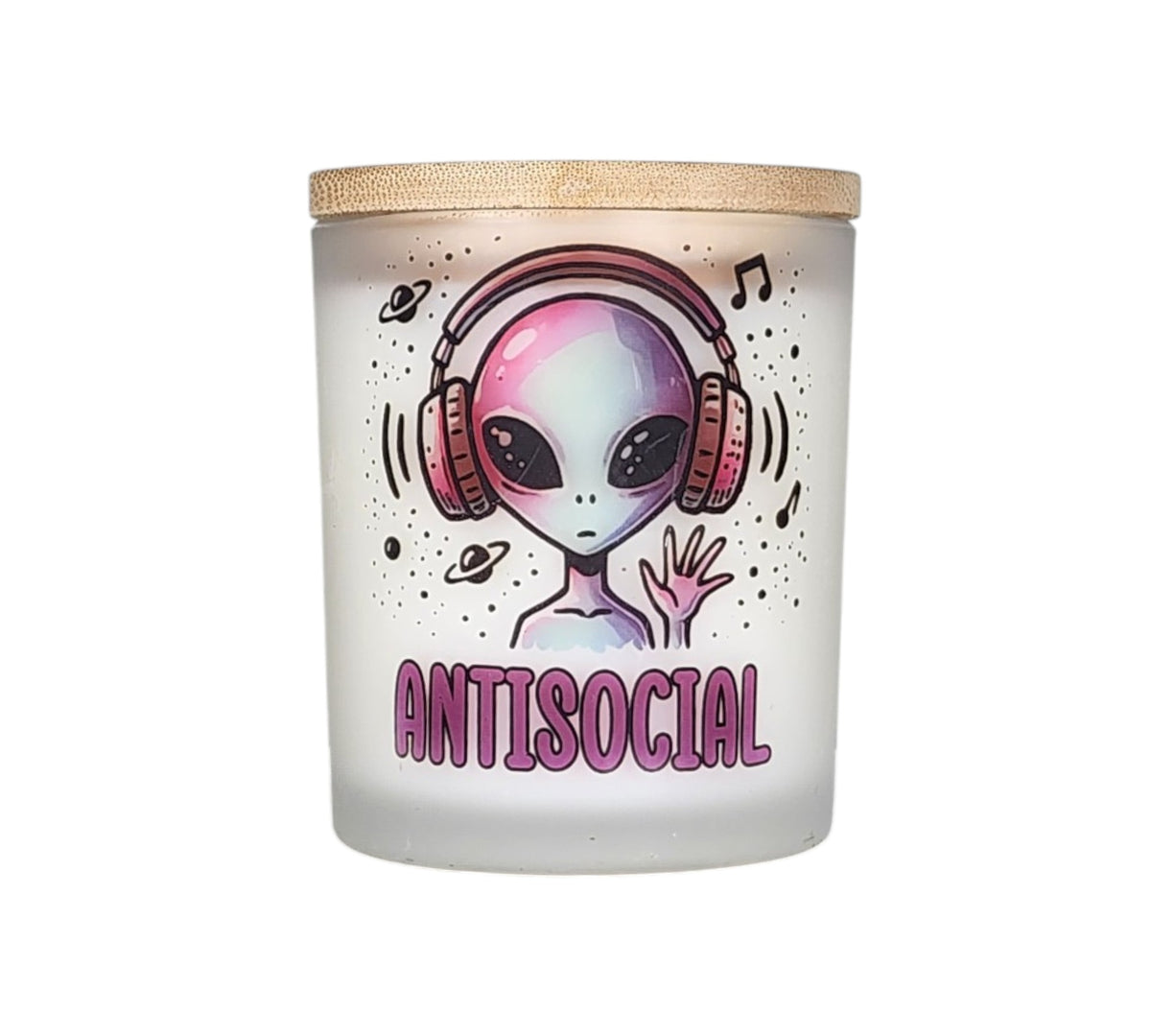 Antisocial | Firecracker Ice Pop Type Scent | Soy Candle | 8 oz | Sublimated Glass Jar | Jenire Designs