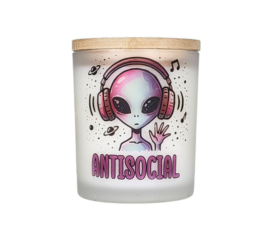 Antisocial | Firecracker Ice Pop Type Scent | Soy Candle | 8 oz | Sublimated Glass Jar | Jenire Designs