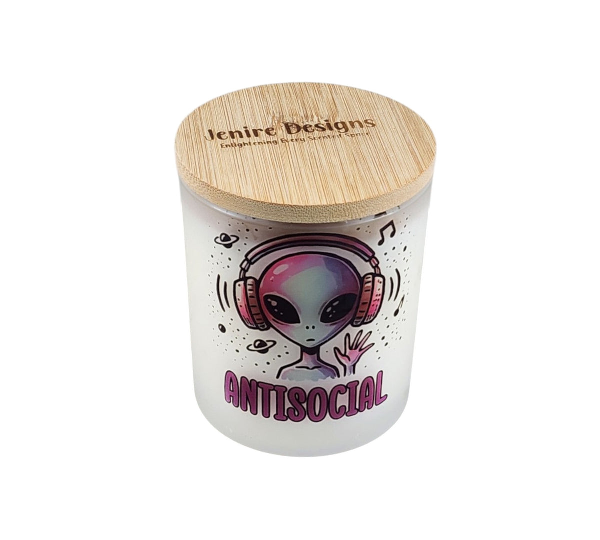 Antisocial | Firecracker Ice Pop Type Scent | Soy Candle | 8 oz | Sublimated Glass Jar | Jenire Designs