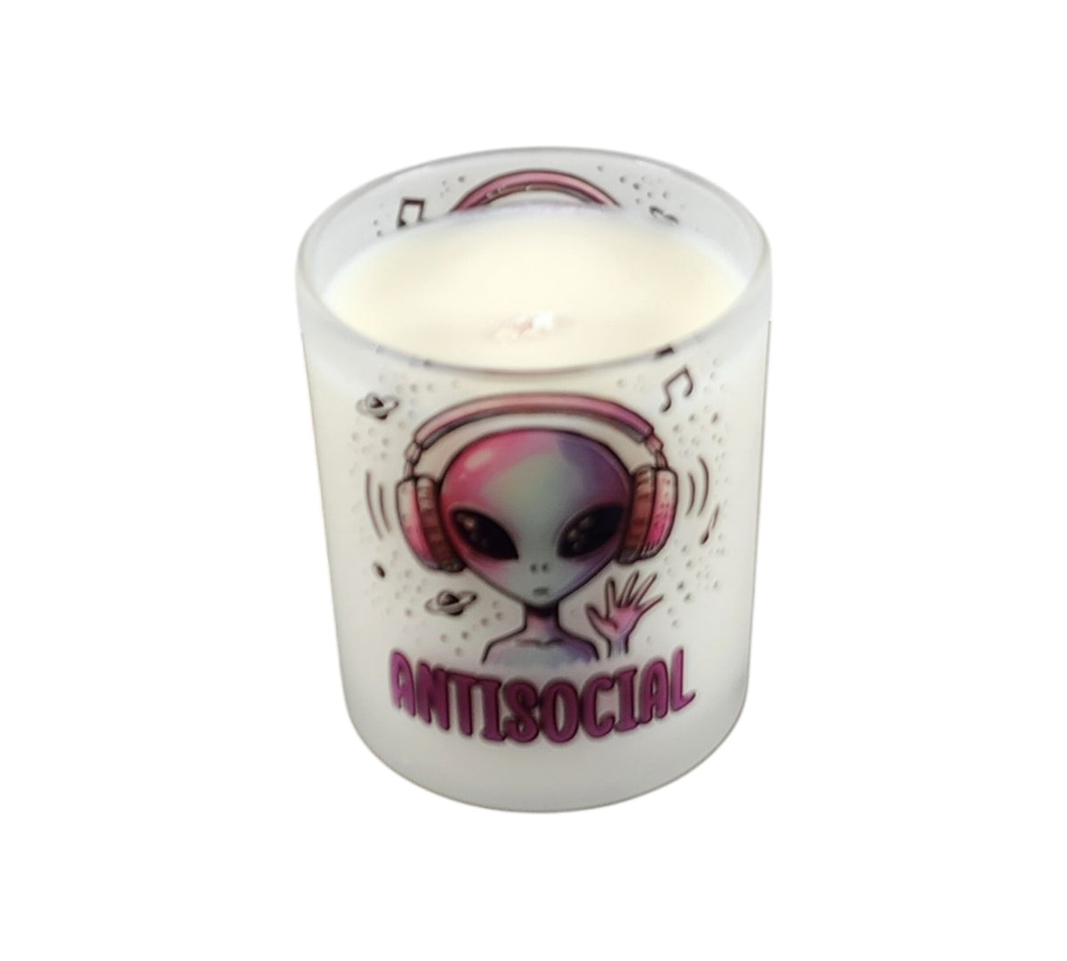 Antisocial | Firecracker Ice Pop Type Scent | Soy Candle | 8 oz | Sublimated Glass Jar | Jenire Designs