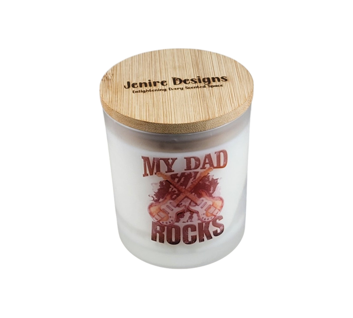 My Dad Rocks | Cool Waters Type Soy Candle | 8 oz | Sublimated Glass Jar | Jenire Designs