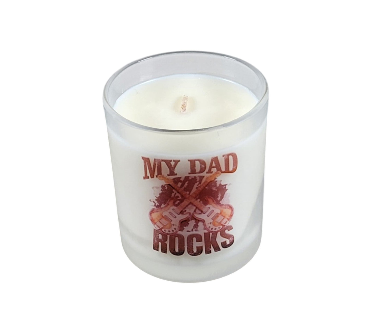 My Dad Rocks | Cool Waters Type Soy Candle | 8 oz | Sublimated Glass Jar | Jenire Designs