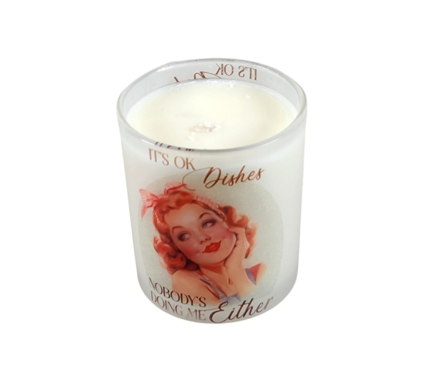 It's OK Dishes | Georgia Peach Type Soy Candle | 8 oz | Sublimated Glass Jar | Jenire Designs
