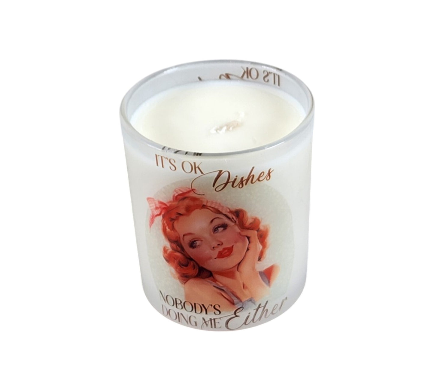 It's OK Dishes | Georgia Peach Type Soy Candle | 8 oz | Sublimated Glass Jar | Jenire Designs