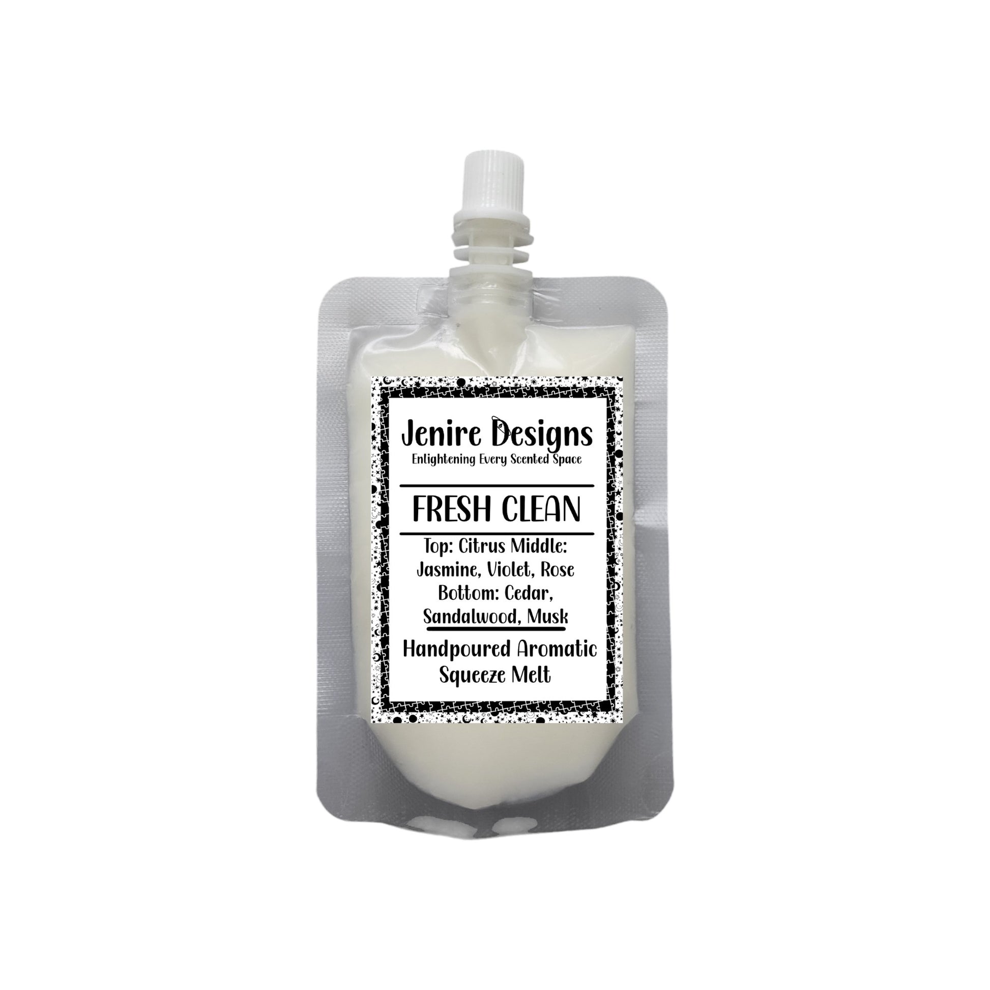 Fresh Clean Squeezable Wax Melt – 2.5 oz | Irish Spring Inspired This premium 2.5 oz wax formulation delivers exceptional fragrance dispersion with its Irish Spring-inspired aromatic profile. The proprietary blend incorporates strategic layering of essential notes: bergamot and orange top notes for immediate impact, followed by a sophisticated heart of rose, pine, and lavender, anchored by base notes of cedarwood and musk for extended longevity. The innovative squeezable delivery system allows for precise 