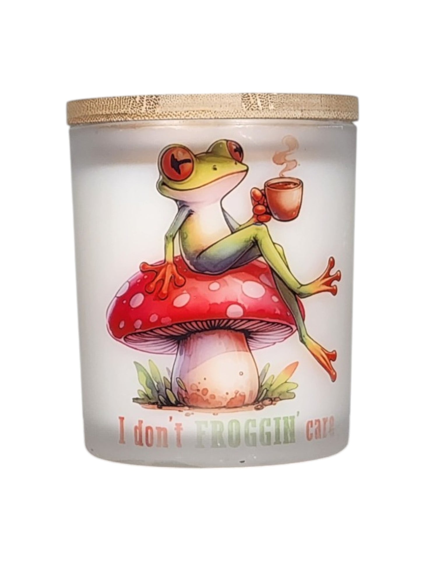Unbothered. Moisturized. Sipping coffee on a mushroom. 🐸

I Don't Froggin Care — because somewhere between the first sip and the last, you made peace with the fact that not everything deserves your energy. This frog figured it out. Perched on his mushroom, hot cup in hand, watching the chaos from a very comfortable distance.

This is the energy. This is the candle.

🌸 The Scent: Garden Lilac

Fresh, floral, and softly intoxicating. Garden Lilac opens with the lush powdery sweetness of lilac in full bloom 