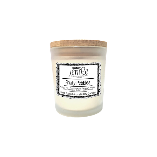 Take a risk and embrace the bold fruity aroma of this candle - a fusion of tangy lemon, juicy orange, and rich vanilla-sandalwood notes. Let yourself be inspired by the iconic Fruity Pebbles cereal.