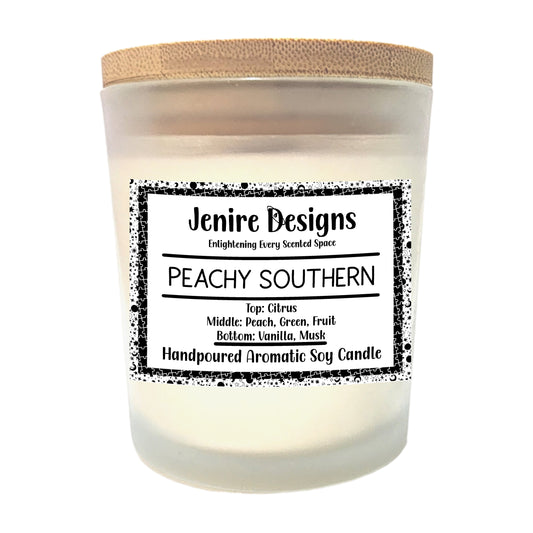 Peachy Southern Soy Candle (8 oz) – Sun-Kissed Peach & Magnolia Bloom a with Crackling Wood Wick