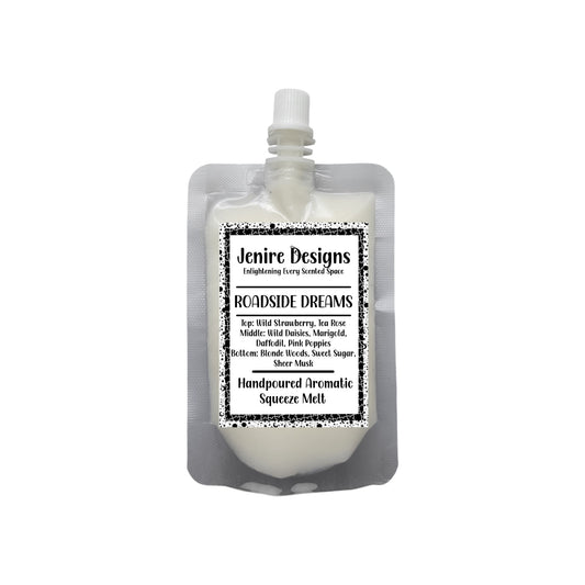 Escape to a golden-hour meadow with our Roadside Dreams Squeezable Wax Melt, 2.5 oz of pure aromatic indulgence. As the sun casts its soft light over rolling hills and wildflower-dappled fields, notes of daisy, daffodil, and pink poppy bloom in harmony. Laced with the sweetness of wild strawberry and grounded by a touch of sheer musk, this highly scented wax melt transforms any space into a peaceful countryside escape. Simply squeeze into your favorite warmer and let the fragrance carry you away.

