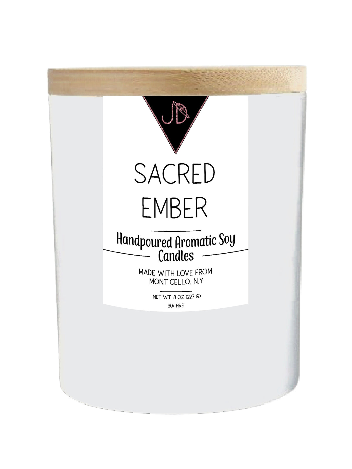 
Warm spice curling through smoke, like an old ritual passed down. Sacred Ember opens with black pepper, clove leaf, and nutmeg, softened by a calming layer of lavender. It settles into a rich, resinous base of cedarwood, tonka bean, patchouli, vanilla, amber, sandalwood, and olibanum.

This one is deep and enveloping — perfect for grounding practices, meditation, or simply slowing down at the end of the day.

Hand-poured in small batches in Monticello, NY using clean-burning soy wax and a cotton wick, Sa