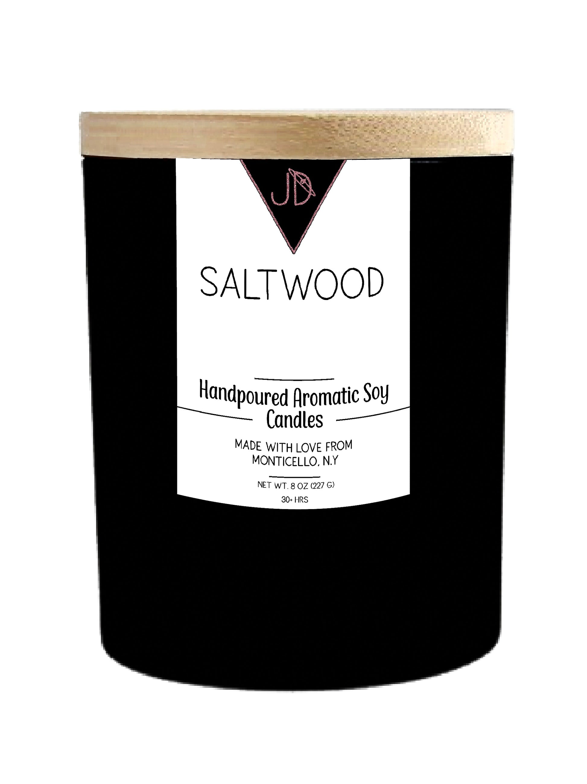 A remote coastline trail, salt air mixing with warm sun-baked wood. Saltwood opens with bright lemon, eucalyptus, fir needle, and cool peppermint, settling into a rich middle of cedarwood, sandalwood, and clove. It closes on a warm, grounded base of oakmoss, tonka bean, amber, and musk.

Fresh and woodsy at once — this one captures that in-between feeling of ocean air and forest trail, wherever you happen to be.

Hand-poured in small batches in Monticello, NY using clean-burning soy wax and a cotton wick, 