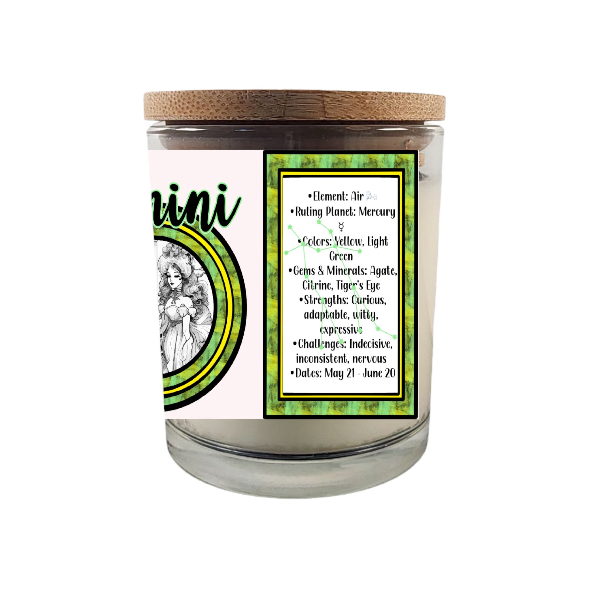 Celebrate the dynamic spirit of Gemini with our 8 oz Crackling Wood Wick Soy Candle, crafted to embody the intuitive and compassionate nature of those born between May 21 and June 20. This astrology-inspired candle makes an ideal gift for May and June birthdays, offering both ambiance and insight.

Key Features:

Zodiac-Inspired Design: Tailored to reflect Gemini's lively and adaptable personality.

Crackling Wood Wick: Provides a soothing, fireplace-like ambiance, enhancing relaxation.

Premium Soy Wax: En