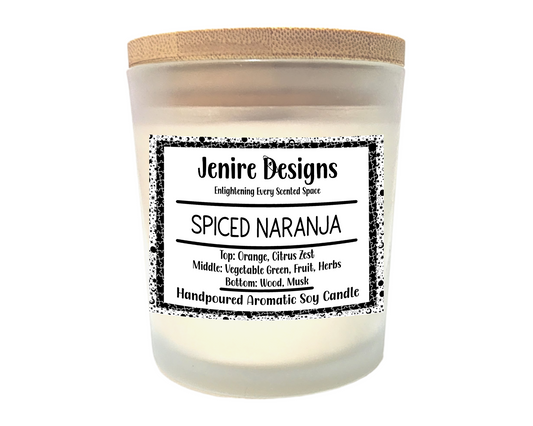 Cozy and zesty in perfect harmony—your candle, your seasonal staple.

Welcome Spiced Naranja, the candle that embodies the magic of crisp citrus wrapped in rich herbal elegance, brought to life with a relaxing crackling wood wick.

Elevated Scent Journey:

Top Notes: Bright tangy orange and uplifting citrus zest.

Heart Notes: Green vegetable tones and subtle herbal nuances form a botanical warmth.

Base Notes: Evolving into shimmering musk and soft woods for a luxuriously balanced trail.
This layered aroma