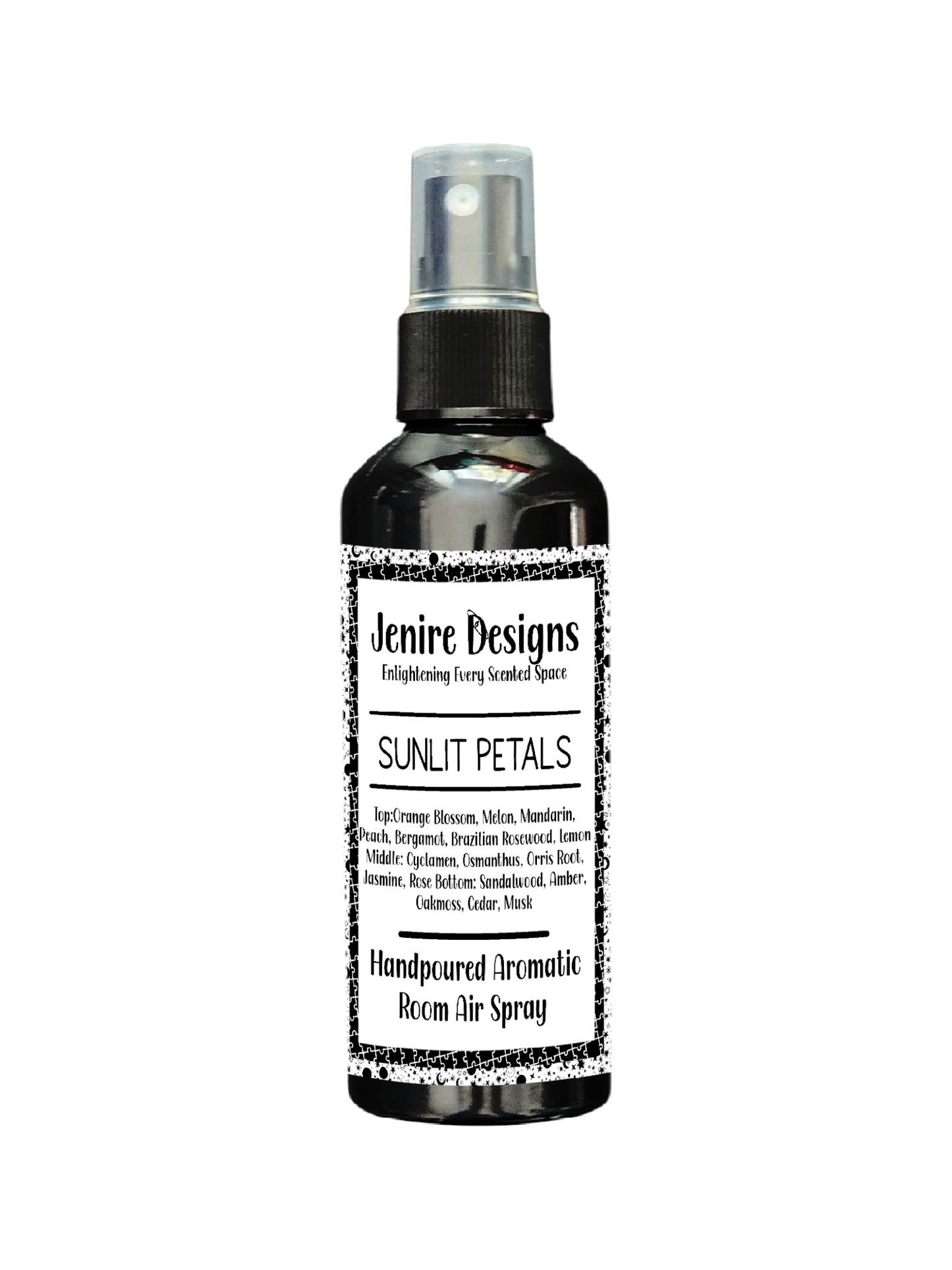 Discover the captivating aromas of nature with our Sunlit Petals Air Room Spray. Expertly crafted with soy wax, this spray boasts a symphony of scents, blending fruity, floral, earthy, and woody notes for a truly enchanting experience. Perfect for every season, this fragrance invites relaxation and indulgence. Top notes include Orange Blossom, Melon, Mandarin, Peach, Bergamot, Brazilian Rosewood, and Lemon, while the middle features Cyclamen, Osmanthus, Orris Root, Jasmine, and Rose. Sandalwood, Amber, Oakm