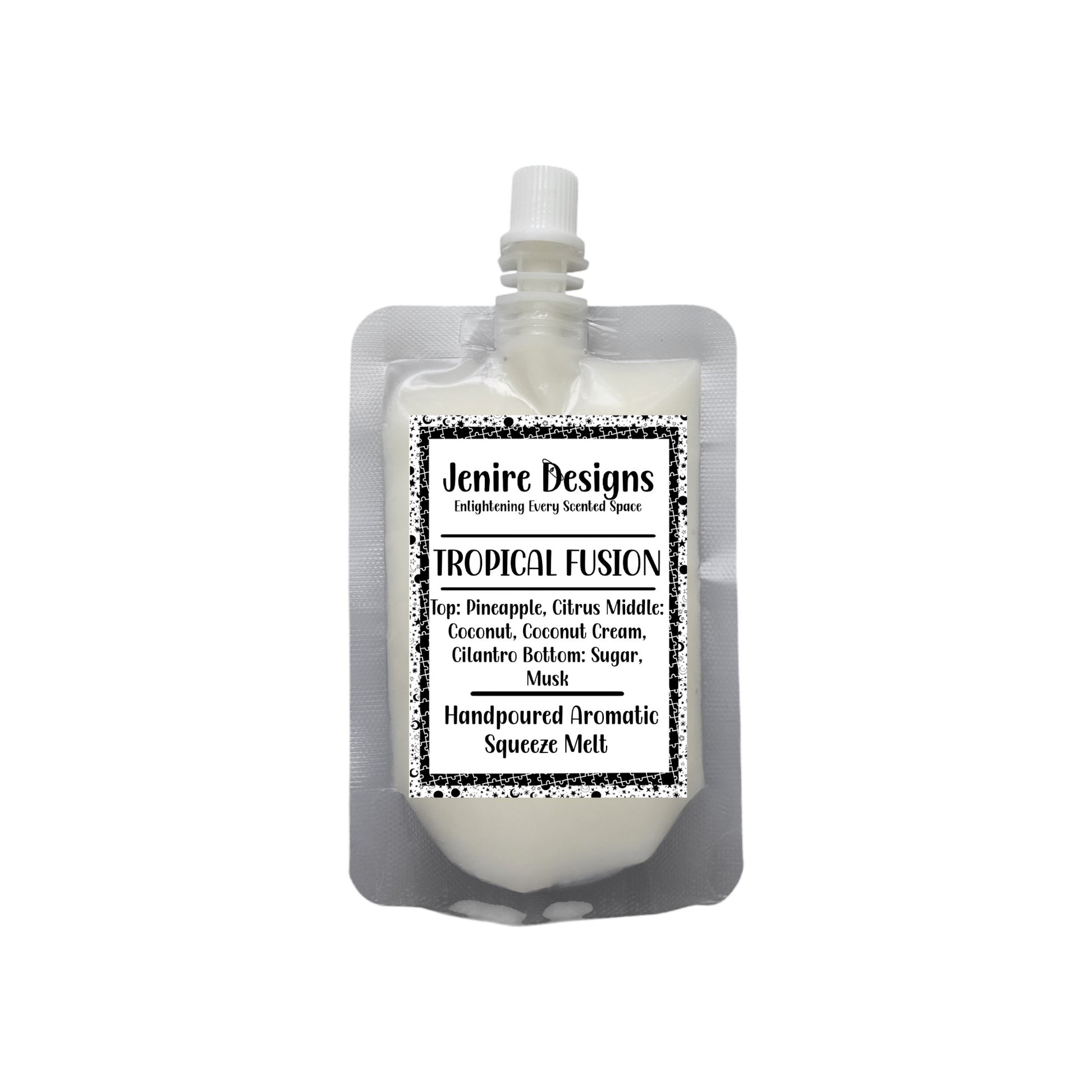 Escape to a tropical paradise with our Tropical Fusion Squeezable Wax Melt (2.5 oz). This luxurious melt features a vibrant blend of juicy island pineapple and zesty citrus, softened with creamy coconut and accented by a fresh hint of cilantro. The aroma finishes with warm notes of sugarcane and musk, evoking the beloved scent of Pineapple Cilantro. Perfect for creating an indulgent, island-inspired ambiance in any space.